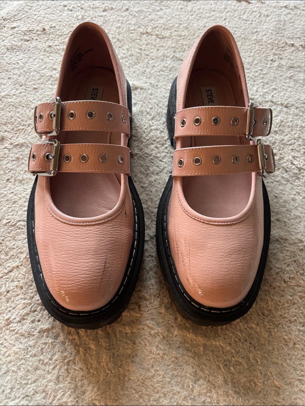 Steve Madden Pink Double-Strap Platform Mary Janes